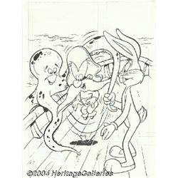 Gold Key Staff Artist - Yosemite Sam #43 Cover Original Art (Gold Key, 1977).