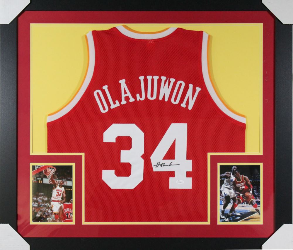 hakeem olajuwon signed rockets jersey