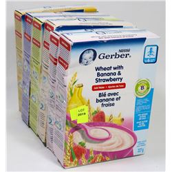 6 ASSORTED BOXES OF GERBER BABY CEREAL