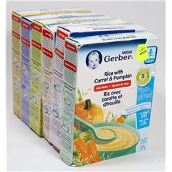 6 ASSORTED BOXES OF GERBER CEREAL