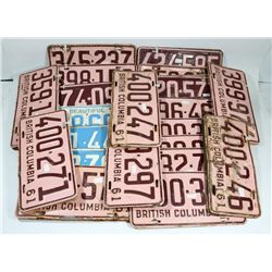 BOX OF BC LICENSE PLATES