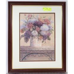 WOOD FRAMED FLOWER PICTURE