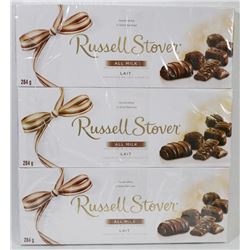 THREE BOXES RUSSELL STOVER ASSORTED MILK CHOCOLATE