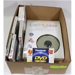 FLAT OF ASSORTED INCL MEMOREX CD/DVD LABEL MAKER,