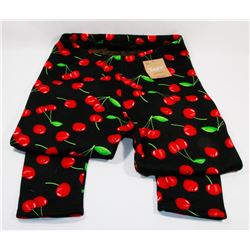 NEW WOMENS CHERRY/ BLACK LEGGINGS SIZE XL