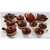 Image 1 : BOX OF VINTAGE BROWN SOUP BOWLS WITH HANDLES