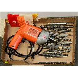BLACK & DECKER CORDED DRILL SOLD WITH DRILL BITS