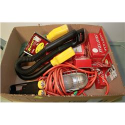 ESTATE FLAT OF LIGHTS, TOOLS, AND HARDWARE