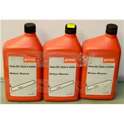 3 BOTTLES OF STIHL CHAIN OIL