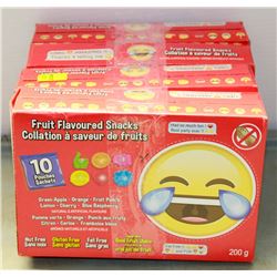 4 BOXES OF EMOJI FRUIT FLAVOURED SNACKS