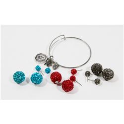 3 PAIRS OF NEW "DOUBLE THE FUN" SPARKLE BALLS STUD