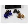 Image 1 : 4 PAIRS OF NEW "DOUBLE THE FUN" SPARKLE BALLS STUD