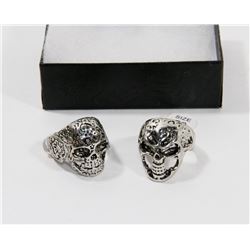 LOT OF TWO NEW SKULL RINGS