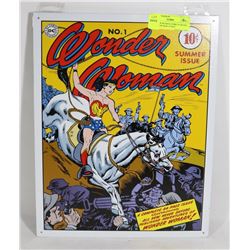 WONDER WOMAN COMIC #1 RETRO STYLE TIN SIGN 12"X16"