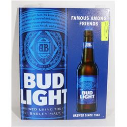 BUD LIGHT TIN SIGN 12"X16".