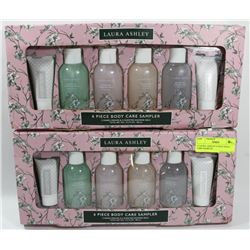 2 LAURA  ASHLEY 6 PIECE BODY CARE SAMPLER