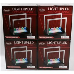 LOT OF 4 LIGHT UP LED NEWTONS CRADLE SETS