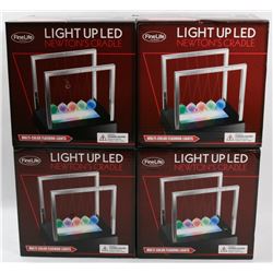 LOT OF 4 LIGHT UP LED NEWTONS CRADLE SETS