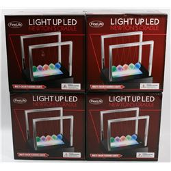 LOT OF 4 LIGHT UP LED NEWTONS CRADLE SETS