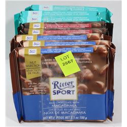 BUNDLE OF 8 ASSORTED RITTER SPORT CHOCOLATES