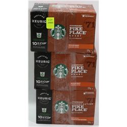 THREE BOXES OF STARBUCKS K CUPS
