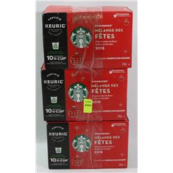 THREE BOXES OF STARBUCKS K CUPS