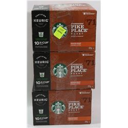THREE BOXES OF STARBUCKS K CUPS