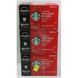 THREE BOXES OF STARBUCKS K CUPS