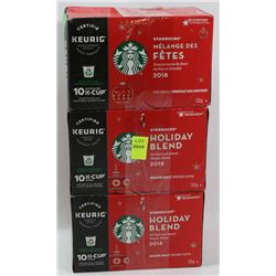 THREE BOXES OF STARBUCKS K CUPS