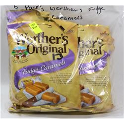 6 PACKS OF WERTHERS FUDGE CARAMELS