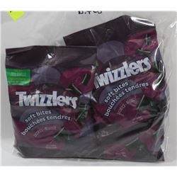 4 PACKS OF TWIZZLERS LICORICE BITES