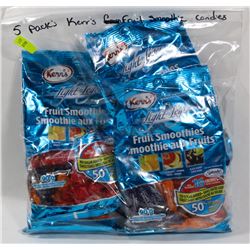 5 PACKS OF KERRS FRUIT SMOOTHIE CANDIES