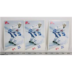 LOT OF 3 SIGNED RANDY MOLLER AUTOGRAPHS,