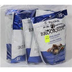 5 PACKS OF MILK CHOCOLATE COATED ALMONDS