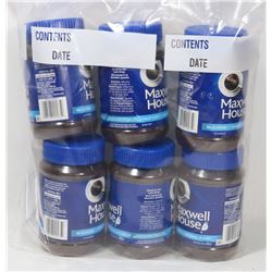 6 TUBS OF MAXWELL HOUSE HALF CAFF INSTANT COFFEE