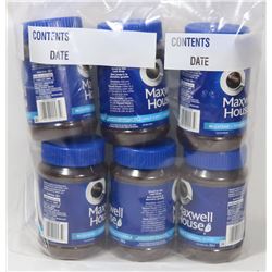 6 TUBS OF MAXWELL HOUSE HALF CAFF INSTANT COFFEE