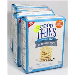 4 BOXES OF GOOD THINS CRACKERS