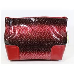 RED SNAKESKIN STYLE HANDBAG