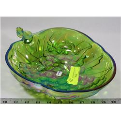 VINTAGE GREEN GLASS BOWL