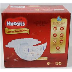 CASE OF 50 HUGGIES LITTLE SNUGGLERS DIAPERS SIZE 6