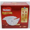 Image 1 : CASE OF 50 HUGGIES LITTLE SNUGGLERS DIAPERS SIZE 6
