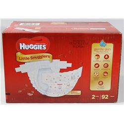 CASE OF 92 HUGGIES LITTLE SNUGGLERS DIAPERS SIZE 2