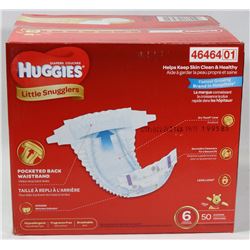 CASE OF 50 HUGGIES LITTLE SNUGGLERS DIAPERS SIZE 6