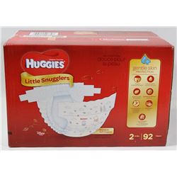 CASE OF 92 HUGGIES LITTLE SNUGGLERS DIAPERS SIZE 2