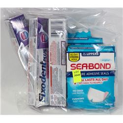 BAG OF SEA BOND AND FIXODENT PLUS