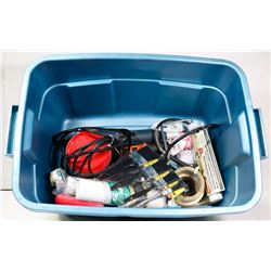 TOTE OF TOOLS INCLUDING MASTERCRAFT ROTARY TOOL,
