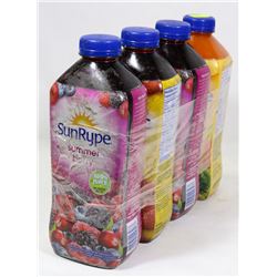 4 BOTTLES OF ASSORTED SUNRYPE JUICE