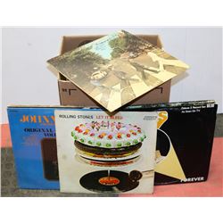 BOX OF LPS INCL BEATLES ABBEY ROAD, ROLLING STONES