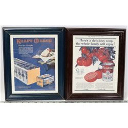 SET OF 2 VINTAGE AD PRINTS