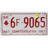 Image 1 : 1967 QUEBEC CONFEDERATION LICENSE PLATE